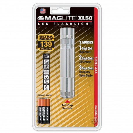 XL 50 3-Cell AAA LED Blstr Pk Slv MAGLITE