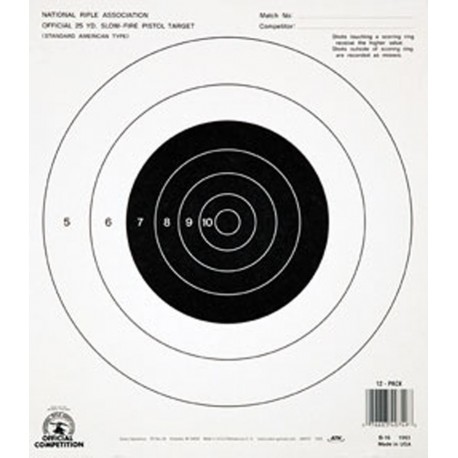 B16 25 Yd Pistol Slow Fire  (100/Pk) CHAMPION-TRAPS-AND-TARGETS