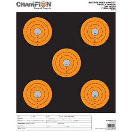 Shotkeeper 5Bulls Orange Large 12Pk CHAMPION-TRAPS-AND-TARGETS