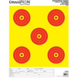 Shotkeeper 5Bulls Bright Y w/Red Lg 12Pk CHAMPION-TRAPS-AND-TARGETS