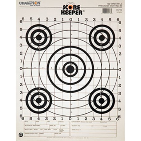 100 Yd Rifle Sightin, B/B (12/Pk) CHAMPION-TRAPS-AND-TARGETS