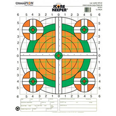 100 Yd Sightin Rifle, Flourescent (100Pk) CHAMPION-TRAPS-AND-TARGETS
