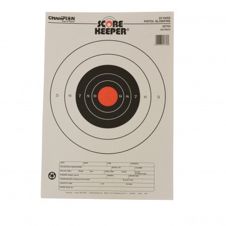 25 Yd Pistol Slow Fire O/B (100/Pk) CHAMPION-TRAPS-AND-TARGETS