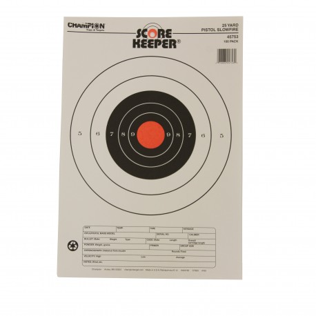 25 Yd Pistol Slow Fire O/B (100/Pk) CHAMPION-TRAPS-AND-TARGETS