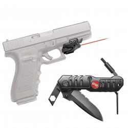 Universal Rail Mnt Laser w/CRKT Knife-BP CRIMSON-TRACE