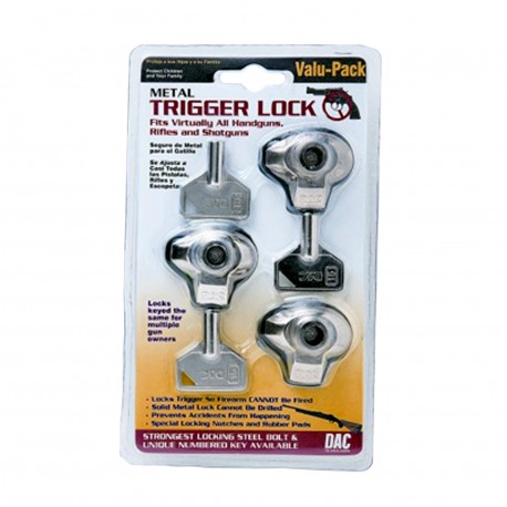 Triple Pack Metal Trigger Lock  - Clam GUNMASTER