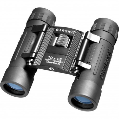 10x25 Lucid View, Black, Compact,Blu Lens BARSKA-OPTICS