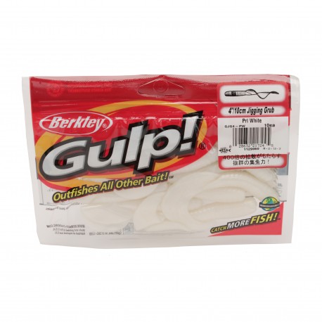 GJG4-PW GULP JIGGING GRUB 4IN PRL WH BQ BERKLEY