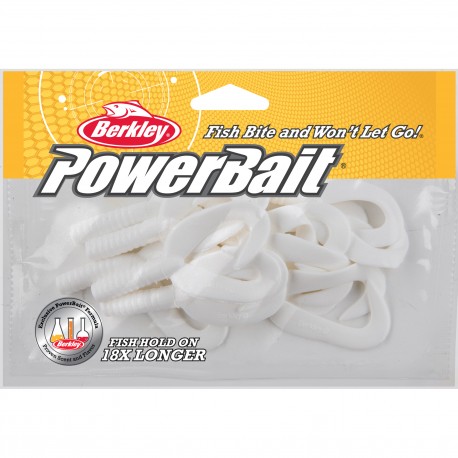 PBBDG3-WH PWRBT DBL TAIL GRUB 3IN WHITE BERKLEY