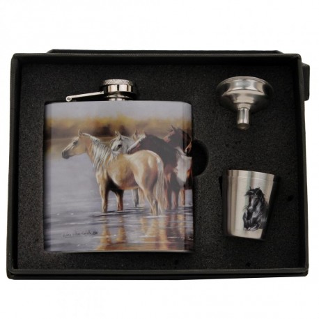 Horse Flask With Shot Glasses RIVERS-EDGE-PRODUCTS