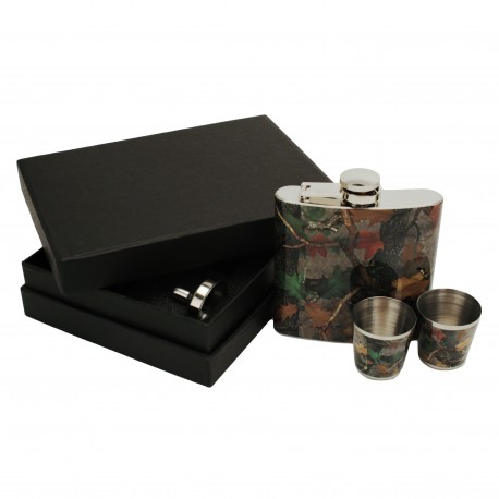 Cb Camo Flask With Shot Glasses RIVERS-EDGE-PRODUCTS