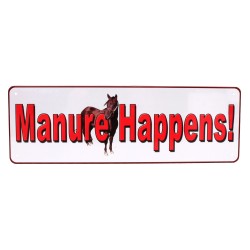 Manure Happens Tin Sign 10.5 " X 3.5" RIVERS-EDGE-PRODUCTS
