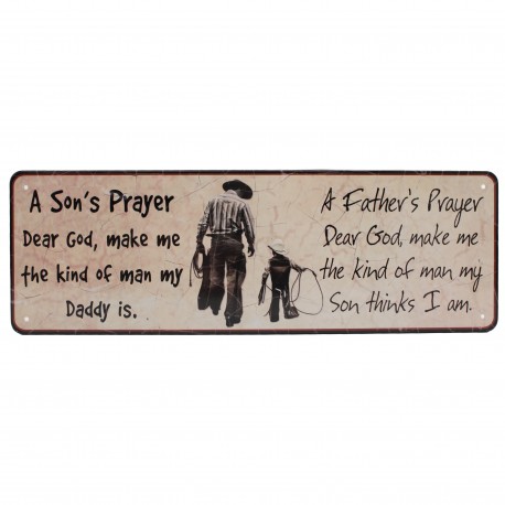 Father And Son Prayer Tin Sign 10.5x3.5" RIVERS-EDGE-PRODUCTS