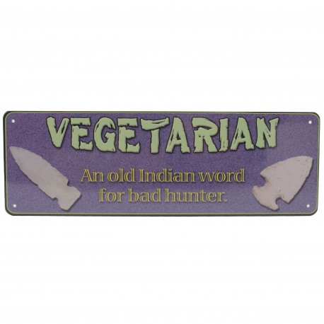 Vegetarian Tin Sign 10.5 "x 3.5" RIVERS-EDGE-PRODUCTS