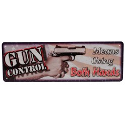 Gun Control Both Hands Sign 10.5" X 3.5" RIVERS-EDGE-PRODUCTS