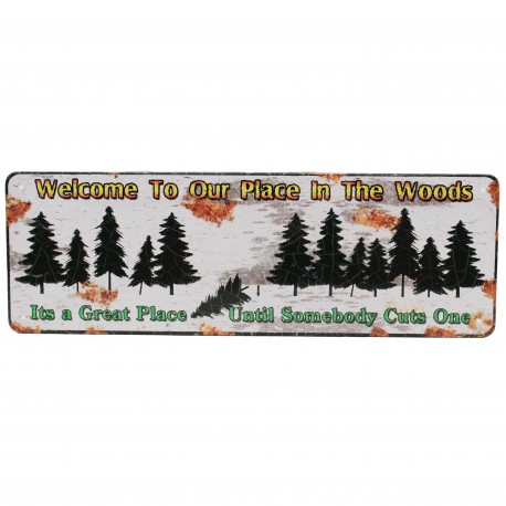 Welcome To Our Place Tin Sign 10.5x3.5" RIVERS-EDGE-PRODUCTS