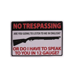 No Trespassing 12 Gauge Tin Sign 16" RIVERS-EDGE-PRODUCTS