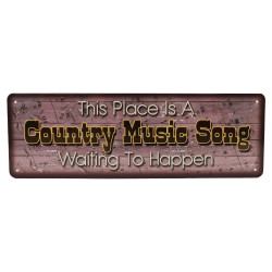 Country Music Song Tin Sign 10.5" X 3.5" RIVERS-EDGE-PRODUCTS