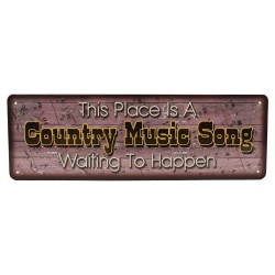 Country Music Song Tin Sign 10.5" X 3.5" RIVERS-EDGE-PRODUCTS