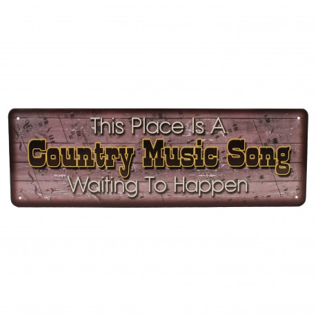 Country Music Song Tin Sign 10.5" X 3.5" RIVERS-EDGE-PRODUCTS