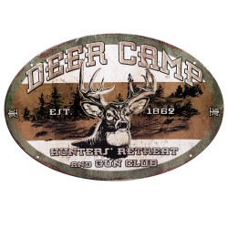 Deer Camp Tin Sign 12"x17" RIVERS-EDGE-PRODUCTS