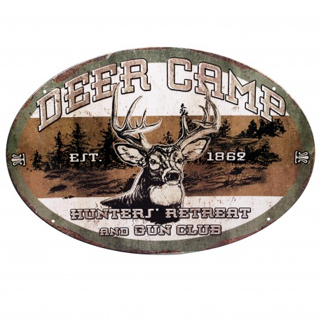 Deer Camp Tin Sign 12"x17" RIVERS-EDGE-PRODUCTS