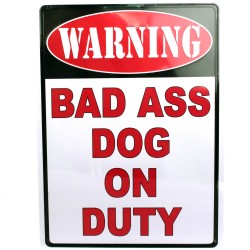 Warning-bad Ass Dog Tin Sign RIVERS-EDGE-PRODUCTS