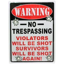 Warning-no Trespassing Tin Sign RIVERS-EDGE-PRODUCTS