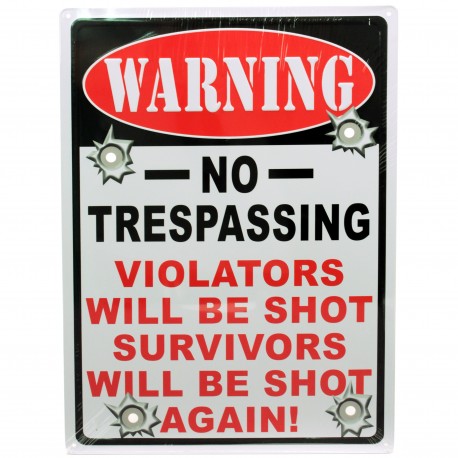 Warning-no Trespassing Tin Sign RIVERS-EDGE-PRODUCTS
