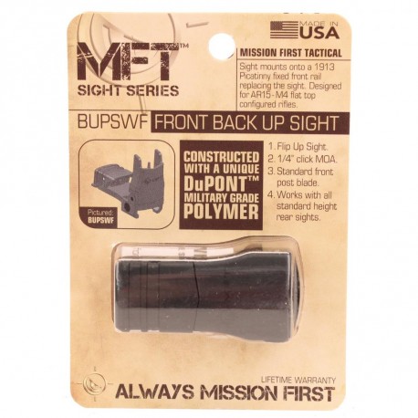 FrntBackUp Poly FlipUp Sight Adj Elev Blk MISSION-FIRST-TACTICAL