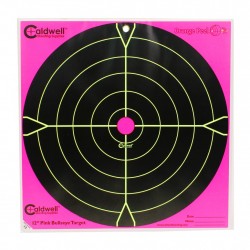 Orange Peel 12" bulls-eye: 5 sheets, PINK CALDWELL