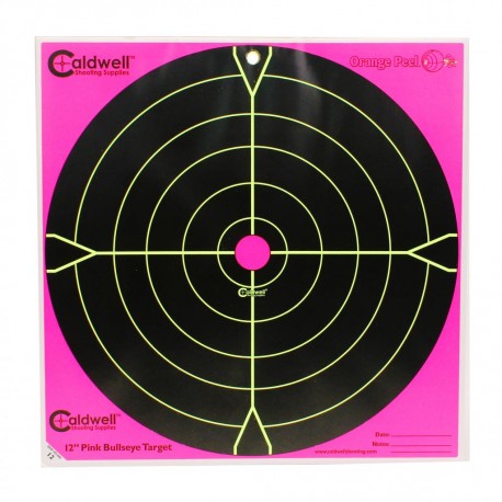 Orange Peel 12" bulls-eye: 5 sheets, PINK CALDWELL