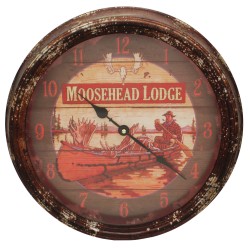 Moosehead Metal Clock 15" RIVERS-EDGE-PRODUCTS
