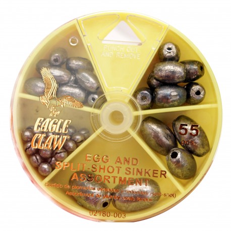 Egg Sinker And Split-shot Assortment 55pc EAGLE-CLAW