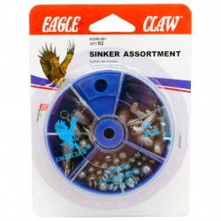 Sinker Assortment (62pcs) 02200H-001 62pc EAGLE-CLAW