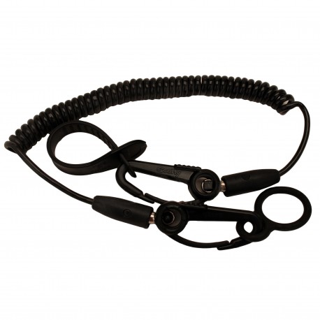 Safety Leash c/w Flexcoil,Black SCOTTY
