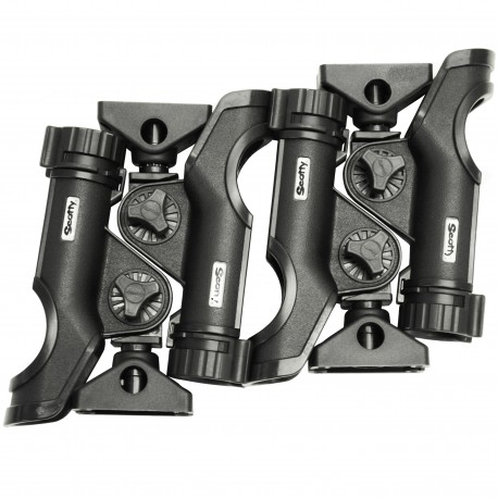 Powerlock Rod Hldr,Black,Deck Mount,4pack SCOTTY