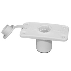 Flush Deck Mount,White, w/Rain Cap SCOTTY
