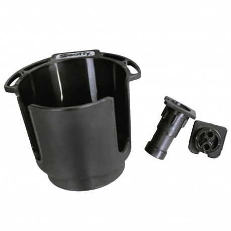 Cup Hldr w/Rod Holder Post & Bulkhead,Blk SCOTTY