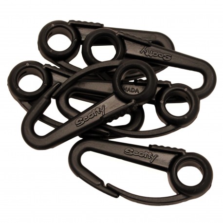 Nylon Snap Hook,Black, Package of 6 SCOTTY