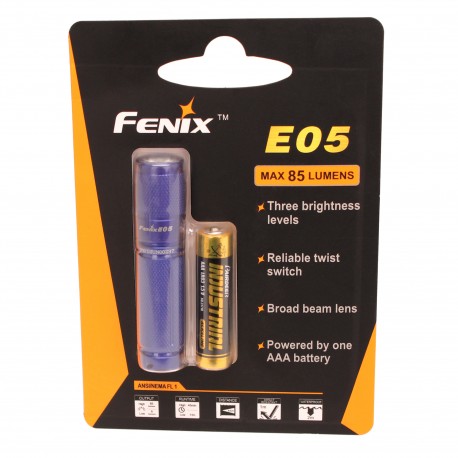 E05 LED Flashlight w/battery FENIX-FLASHLIGHTS