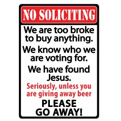 No Soliciting Tin Sign RIVERS-EDGE-PRODUCTS