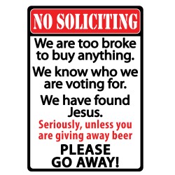 No Soliciting Tin Sign RIVERS-EDGE-PRODUCTS