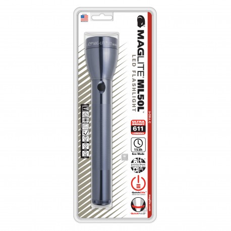ML50L LED 3-Cell C Blister Pack ,Gray MAGLITE