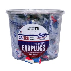 USA Shooters Earplugs,100pr pk (R/W/blue) HOWARD-LEIGHT