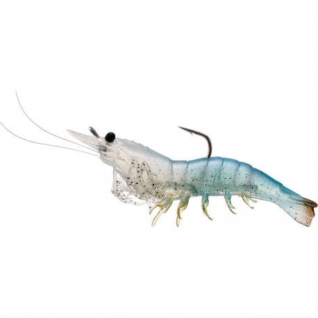Rigged Shrimp Soft Plstc,white shrimp,1/0 LIVETARGET-LURES