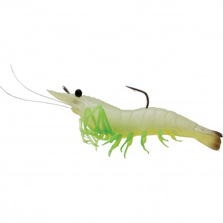 Rigged Shrimp Soft Plastic,glw shrimp,1/0 LIVETARGET-LURES