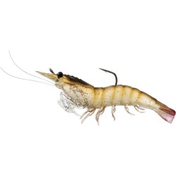 Rigged Shrimp Soft Plastic,Brn shrimp,1/0 LIVETARGET-LURES