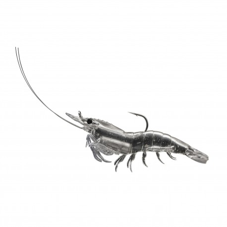Rigged Shrimp Soft Plstc,clear shrimp,1/0 LIVETARGET-LURES