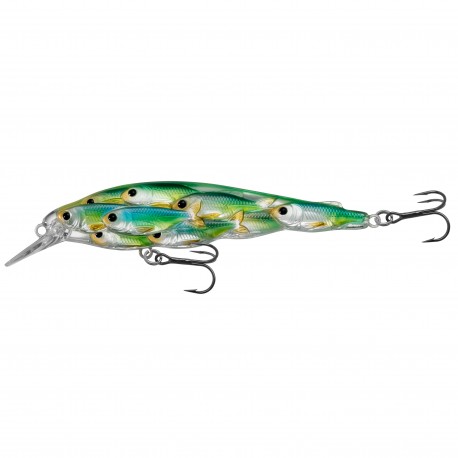Yearling BB Jerkbait,blu/chrtruse shad,4 LIVETARGET-LURES